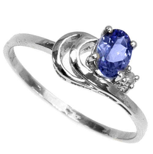 **75% REDUCED SHIPPING!**0.41CT STUNNING TANZANITE & DIAMOND 10K SOLID GOLD RING