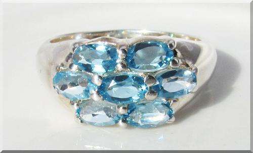STERLING SILVER!!! GENUINE NATURAL MINED BLUE TOPAZ IN .925 STERLING SILVER