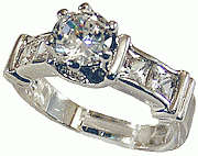 1.45CTW SUPERB ROYAL PRINCESS CREATED DIAMOND ENGAGEMENT RING - SIZE 4