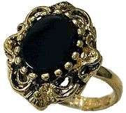 MAGNIFICENT RING!!!- 10x8MM GENUINE ONYX SPLENDIDLY CRAFTED IN 18K GOLD BONDING size 6