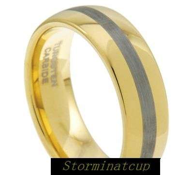 **SAVE R225 SHIPPING!**0.10CTW STUNNING TUNGSTEN CARBIDE 2TONE GOLD/BRUSHED RING size 12