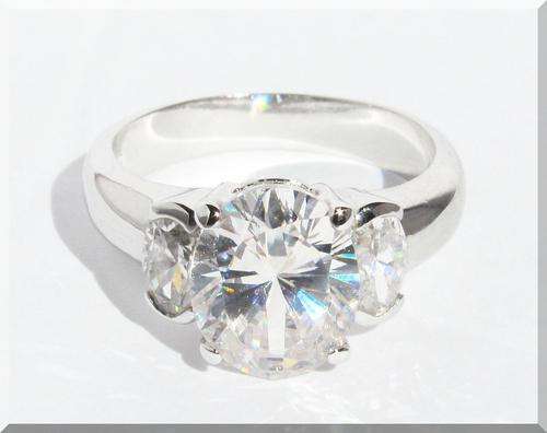 **50% OFF SHIPPING!**3.30CT CREATED DIAMONDS! GENUINE 18K GOLD PLATED TRILOGY BRIDAL RING size 6