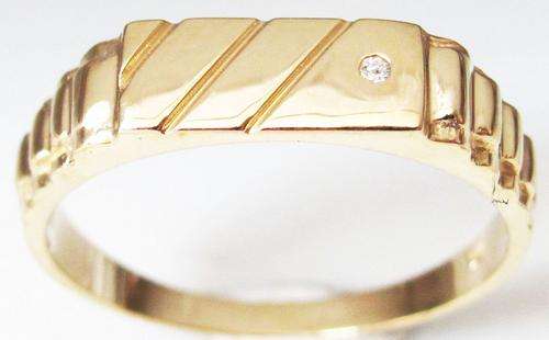 0.02CT ELEGANT MENS DIAMOND RING IN 9K SOLID GOLD