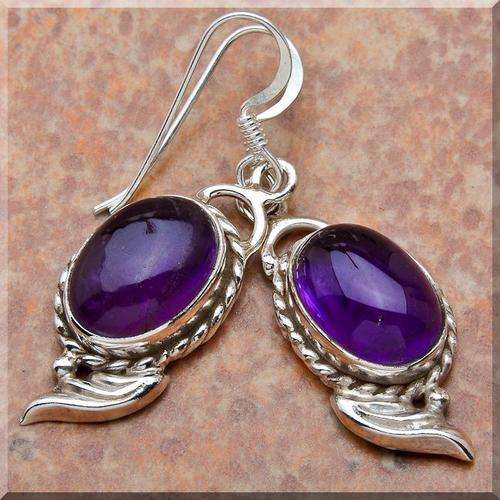 BEAUTIFUL AMETHYST EARRINGS!!! SET IN SOLID STERLING SILVER