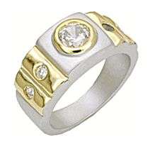 0.60CTW TWO TONE BRILLIANT CUT DIAMOND ENGAGEMENT RING CLAD IN 18K WHITE + YELLOW GOLD SIZE 10