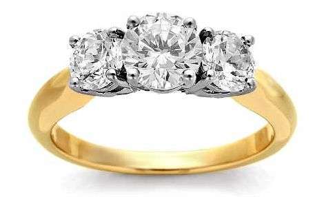 **50% REDUCED SHIPPING!**1.70CT STUNNING CREATED DIAMONDS! GENUINE 18K GOLD TRILOGY RING size 5