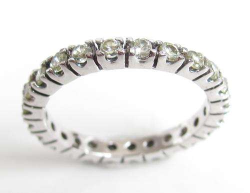 SOLID STERLING SILVER!!! 1.40CTW BRILLIANT CUT ETERNITY RING size 8