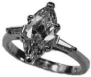 **72% REDUCED SHIPPING!**1.86CTW MARQUISE BAGUETTES CUT ENGAGEMENT RING CLAD IN 18K GOLD SIZE 7