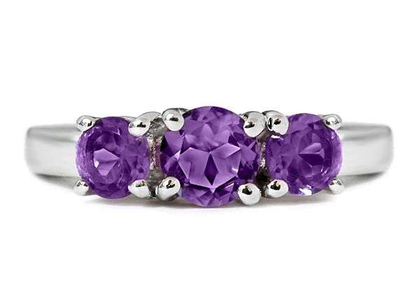 **NEW YEAR SHIPPING SPECIAL!!!** NATURAL AMETHYSTS IN ELEGANTLY STYLED .925 STERLING SILVER SIZE 8