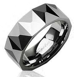**FREE SHIPPING!!**STUNNING TUNGSTEN CARBIDE SATIN FINISH PRISM RING size 11