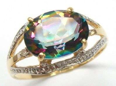 **FREE LOCAL SHIPPING!**SOLID GOLD!!! 1.66CT MYSTIC TOPAZ SET IN 10K SOLID GOLD