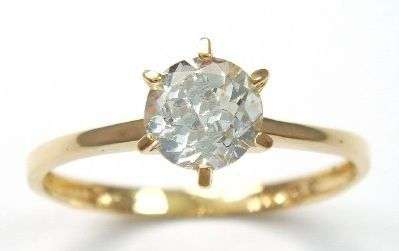 FREE SHIPPING! 0.5CTW STUNNING SOLITAIRE AQUAMARINE SET IN 10k SOLID GOLD sz7