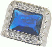 **DIRECT IMPORT!**3.40CT MENS DESIGNER SAPPHIRE 18K WHITE GOLD PLATED RING size 13