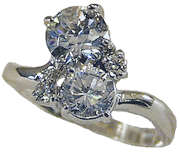 **DIRECT IMPORT**0.86CT SLEEK TWIN STUNNING SIMULATED DIAMONDS! GENUINE 18K GOLD PLATED RING size 8