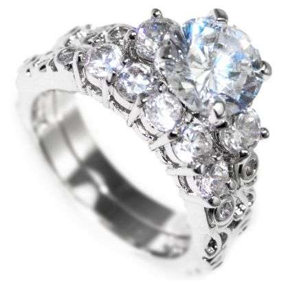 **INTERNATIONAL SHIPPING!**3.36CTW STUNNING!!! ENGAGEMENT  "WEDDING RING SET"!!! size 9