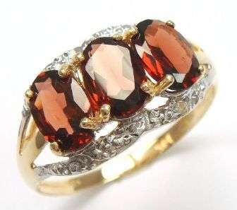 **SOLID GOLD! 2.1 CTS STUNNING NATURAL MINED GARNETS SET IN 10K SOLID GOLD