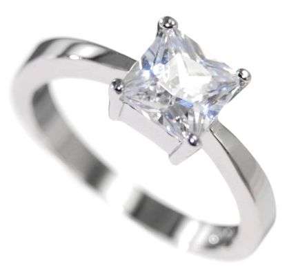 **INTERNATIONAL SHIPPING**1.05CTw PRINCESS SOLITAIRE ENGAGEMENT RING  size 8