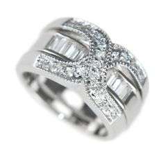 **INTERNATIONAL SHIPPING!**1.95CTW CROSSOVER BRILLIANT cut BRIDAL RING SET SIZE 7