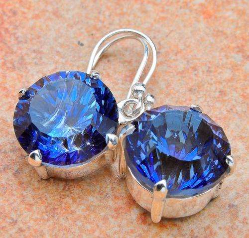 **INTERNATIONAL SHIPPING!**BLUE MYSTIC TOPAZ EARRINGS!!! SET IN SOLID STERLING SILVER