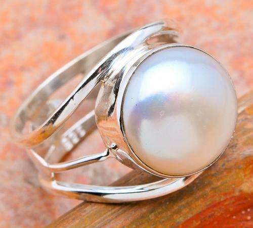 **INTERNATIONAL SHIPPING!**MAJESTIC PEARL!!! SET IN SOLID STERLING SILVER RING size 7.5