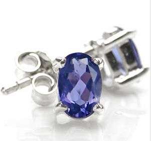 **Fully insured intl shipping**LOVELY TANZANITE STUD EARRINGS!!! SET IN SOLID STERLING SILVER