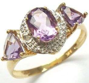 **FREE LOCAL SHIPPING!**SOLID GOLD! 2.1CTS STUNNING NATURAL MINED AMETHYSTS SET IN 10K SOLID GOLD