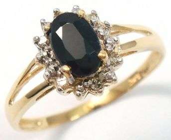 SOLID GOLD!!! NATURAL MINED SAPPHIRE & DIAMONDS IN 10K YELLOW GOLD