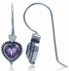 **INTERNATIONAL SHIPPING!**AMETHYST EARRINGS!!! SET IN SOLID STERLING SILVER