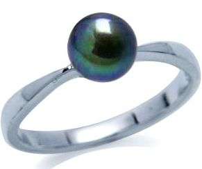 ** THE BLACK PEARL.... IN .925 SOLID STERLING SILVER RING SZ8