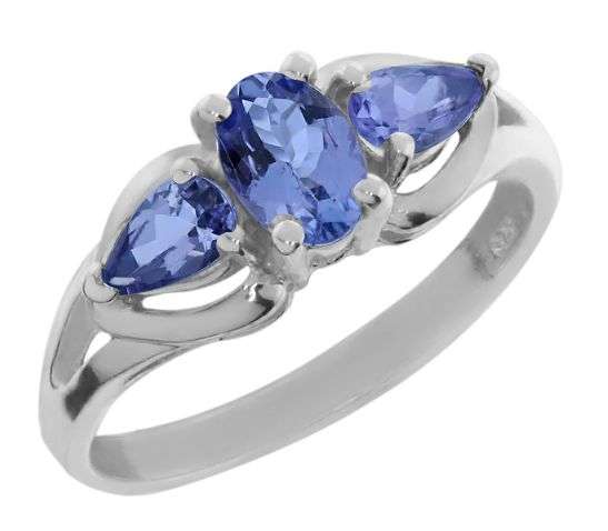 **INTERNATIONAL SHIPPING!**0.85ct 100% NATURAL STUNNING TANZANITE SOLID STERLING SILVER RING