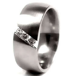 !!FREE SHIPPING!!TITANIUM 8mm WIDE TENSION RING WITH CZ STONES, size 10