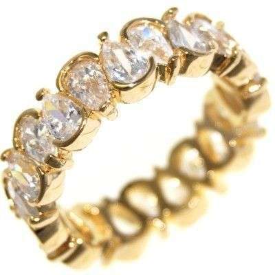 **FREE SHIPPING**4.32CTW ETERNITY - PEAR CUT STONE BRILLIANT RING size 9