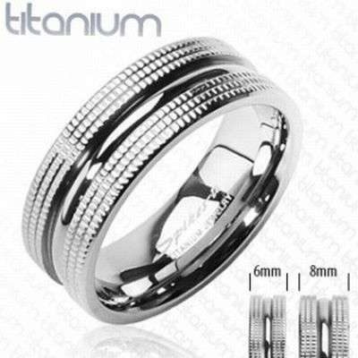 FREE SHIPPING! LOW START! Solid Titanium Wedding Ring Dual Texture Size 10