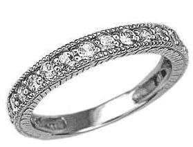 **LASTS LIFETIMES!**STUNNING STERLING SILVER RING SET WITH CUBIC ZIRCONIA'S SIZE 8