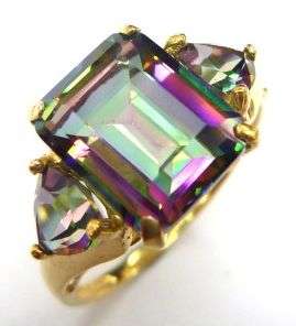 SOLID GOLD!!!HUGE MYSTIC TOPAZ SET IN 10K YELLOW GOLD