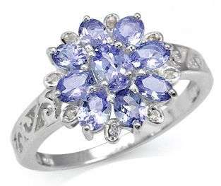 **OUTSTANDING HIGH VALUE RING!!!**Natural 100% GENUINE Tanzanite Cocktail 925 Sterling Silver Ring T