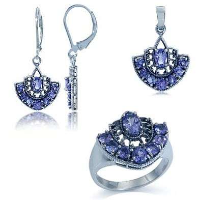 **FREE SHIPPING**Tanzanite Treasure!!! 7.15 ct!!! Natural Tanzanite 925 Silver Filigree set