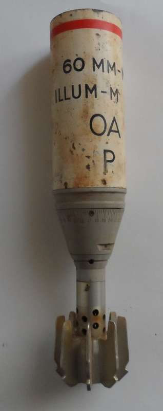 Border War Era Used 60mm Mortar Illumination Round - inert