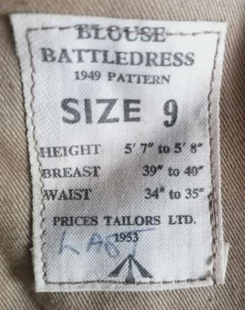 British Army Battledress Blouse `bunny jacket` 1953