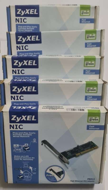 10 x ZYXEL Fast Ethernet PCI Adapter 10/100 FN312 (Low Profile Bracket included)