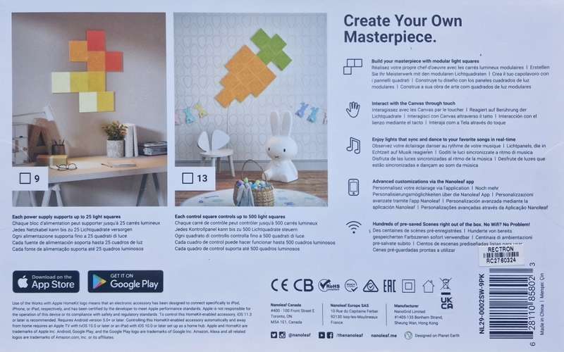 Nanoleaf Canvas Square - 9 Panel Starter Kit NL29-0002SW-9PK