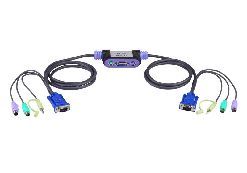 Aten 2-Port PS/2 VGA/Audio Cable KVM Switch (1.2m) CS62A