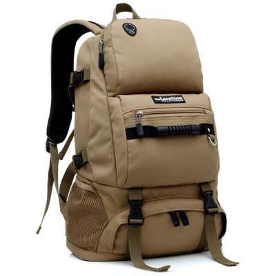 Practical 40L Camping Hiking Backpack - KHAKI