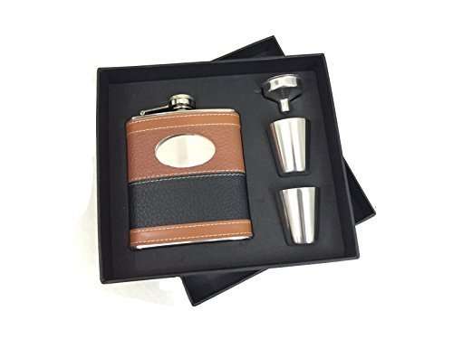 KARP Variation 7oz PU Leather Wrapped Stainless Steel Flask Set
