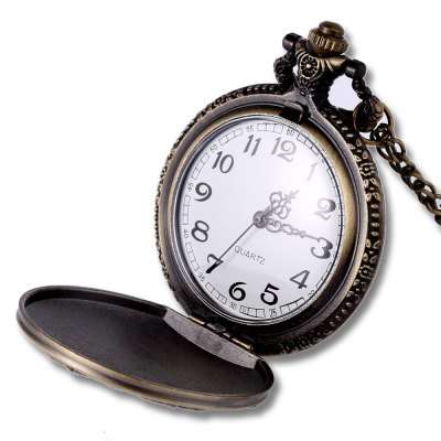 Retro Unisex Quartz Pocket Watch  -  COPPER COLOR