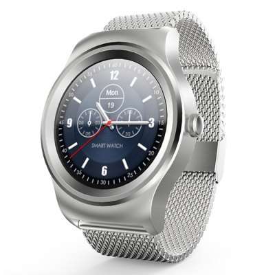 SMA - R Dual Bluetooth Smart Watch  -  STEEL BAND  SILVER