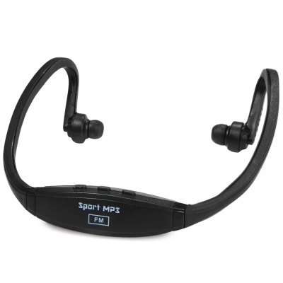 Stereo Sound Sports MP3 Player USB 2.0 Port Support TF Card  -  BLACK