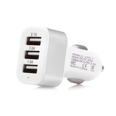 JL-280-1 12 - 24V 3 USB Port Car Charger  -  COLORMIX