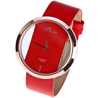 Dalas Quartz Watch with Hollow-out Dial  (Red)