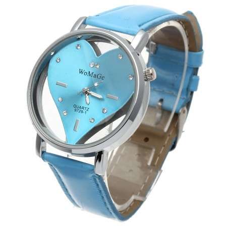WoMaGe Hollow out Quartz Movement Wrist Watch - BLUE